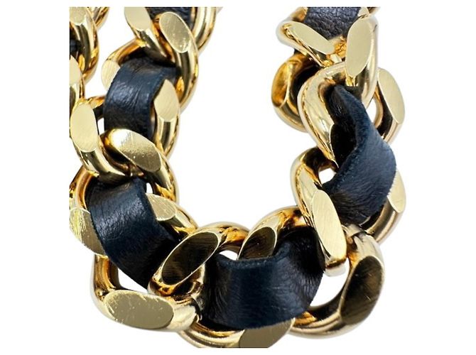 Cinto de corrente Chanel Coco Mark Preto Dourado - vista 5