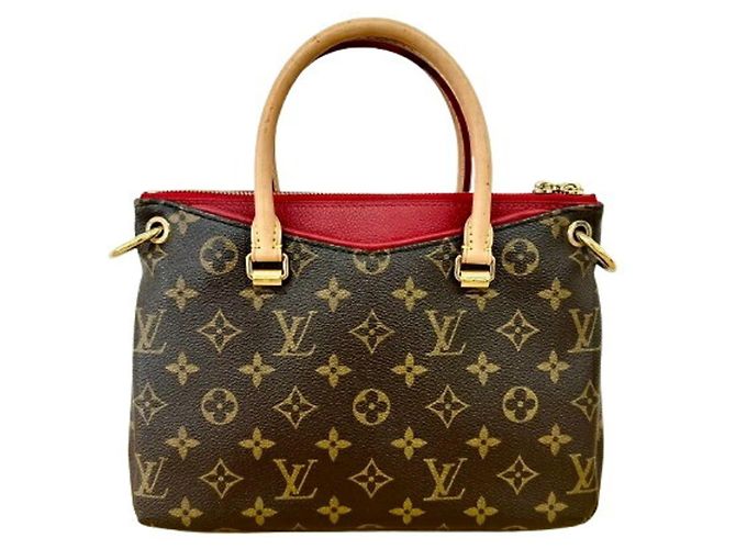 Borsa a mano Louis Vuitton Monogram Pallas BB M41241 in pelle Marrone Rosso - vista 2