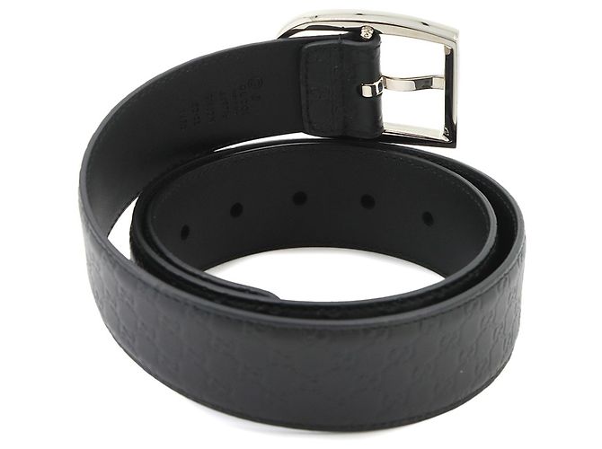 Cinto Gucci em couro Micro Guccissima Preto - vista 2