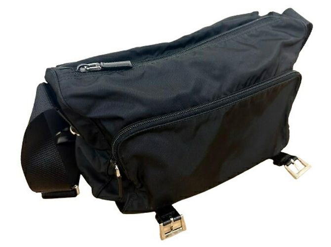 Prada BT6671 Schultertasche aus schwarzem Nylon - Ansicht 6