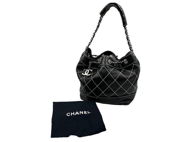 Chanel Wild Stitch Schultertasche Schwarz - Ansicht 13