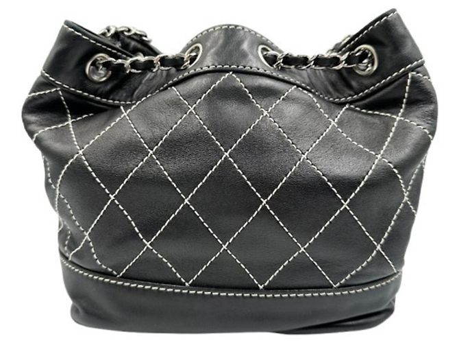 Chanel Wild Stitch Schultertasche Schwarz - Ansicht 2