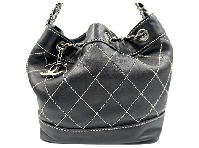 Chanel Wild Stitch Schultertasche Schwarz - Ansicht 3