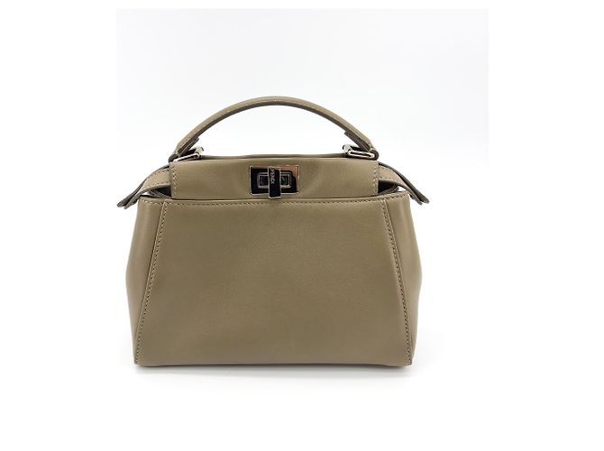 Fendi Peekaboo Ombre Leather Regular Beige - vista 2