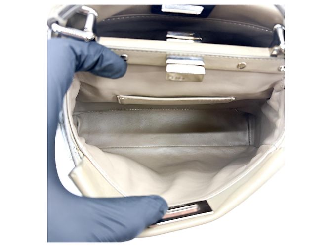 Fendi Peekaboo Ombre Leather Regular Beige - vista 5