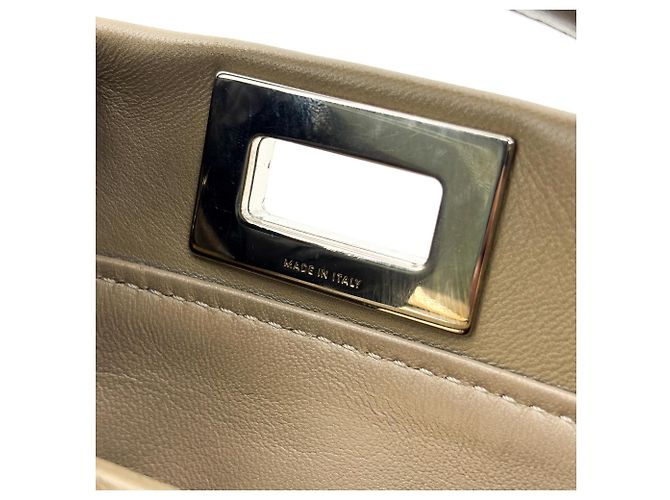 Fendi Peekaboo Ombre Leather Regular Beige - vista 7