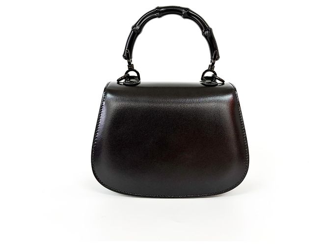 Gucci Bamboo 1947 Top Handle Leather Mini Nero - vista 2