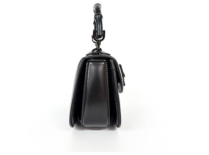 Gucci Bamboo 1947 Top Handle Leather Mini Nero - vista 4