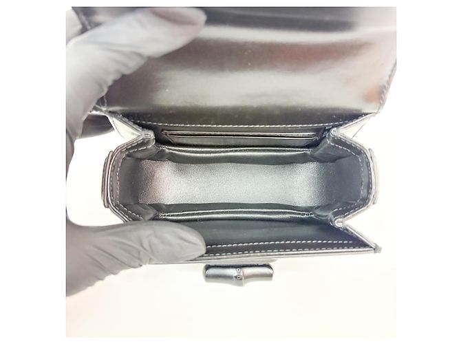 Gucci Bamboo 1947 Top Handle Leather Mini Nero - vista 5