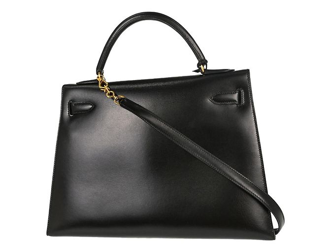 Hermès Hermes Kelly Black Box Calf with Gold Hardware 32 Nero - vista 2