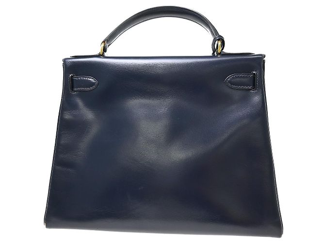 Hermès Hermes Kelly Blue Box Calf with Gold Hardware 28 Blu navy - vista 2