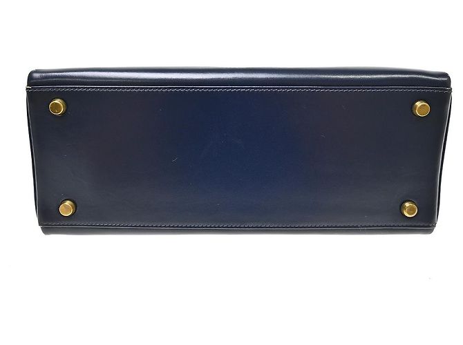 Hermès Hermes Kelly Blue Box Calf with Gold Hardware 28 Blu navy - vista 5