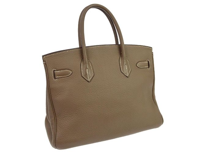 Hermès Hermes Birkin Grey Clemence con Palladium Hardware 30 Castaño - vista 2