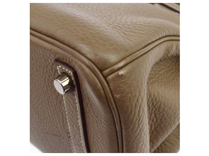 Hermès Hermes Birkin Grey Clemence con Palladium Hardware 30 Castaño - vista 4