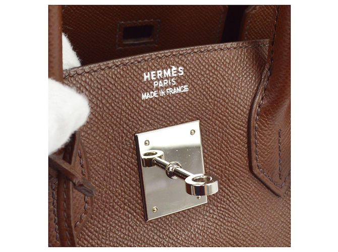 Hermès Hermes Birkin Brown Courchevel con Gold Hardware 30 Castaño - vista 7