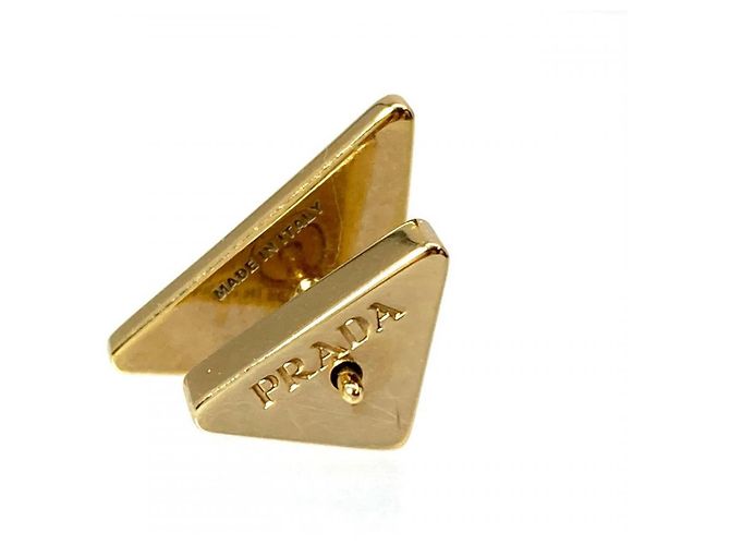 Prada Logo Emaille Metall-Stecker Ohrringe - Ansicht 3