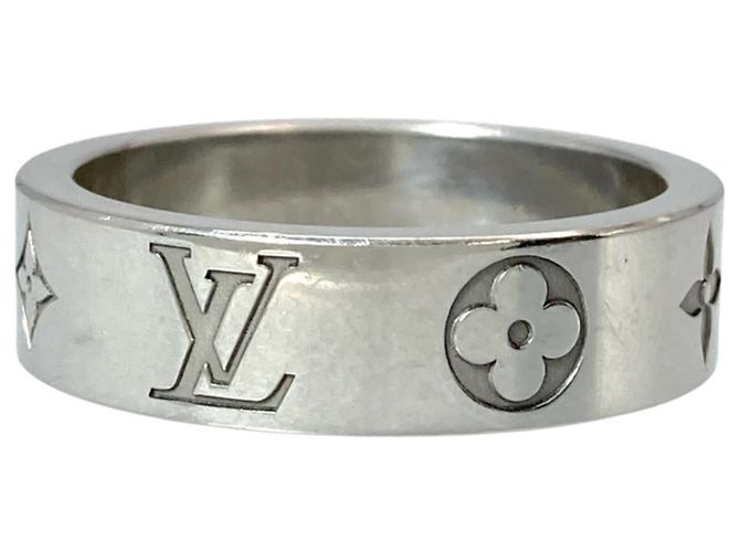 Bague LV Mosaic Band Louis Vuitton Argenté - vue 4