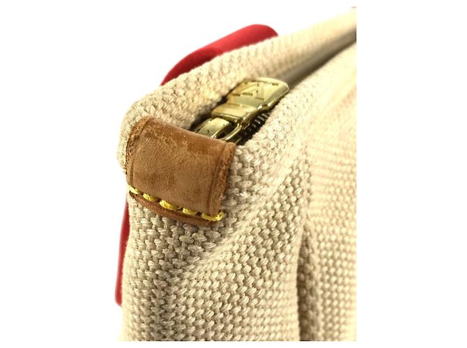 Borsa Tote Louis Vuitton Antigua Cabas MM Rosso Beige - vista 10