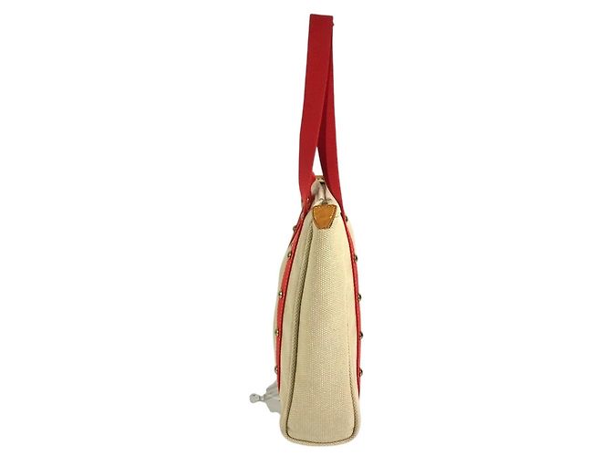 Borsa Tote Louis Vuitton Antigua Cabas MM Rosso Beige - vista 2