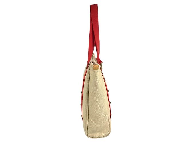 Borsa Tote Louis Vuitton Antigua Cabas MM Rosso Beige - vista 3