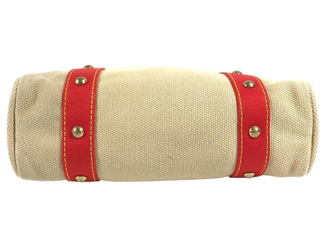 Borsa Tote Louis Vuitton Antigua Cabas MM Rosso Beige - vista 4