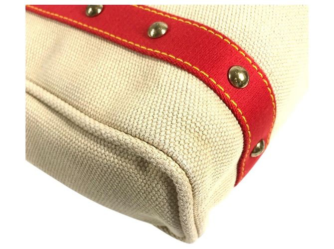 Borsa Tote Louis Vuitton Antigua Cabas MM Rosso Beige - vista 7
