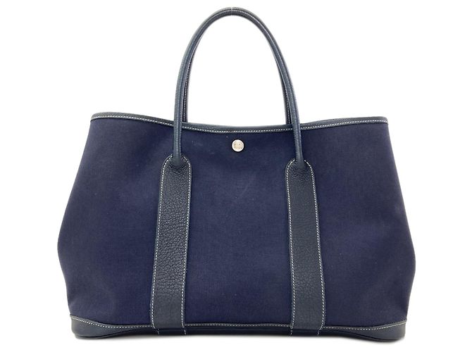 Hermès Hermes Garden Party PM Tote Bag Marineblau - Ansicht 2