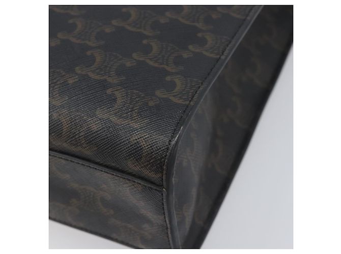 Céline Celine Vertical Cabas Triomphe Coated Canvas Medium Marrone - vista 7