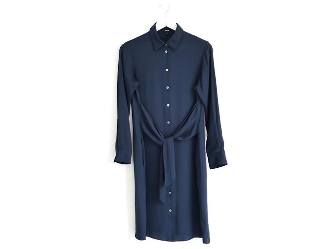 Theory Abito camicia in seta blu navy Blu scuro - vista 2