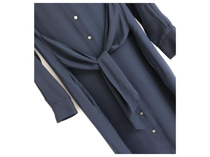 Theory Abito camicia in seta blu navy Blu scuro - vista 3