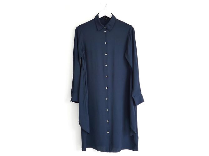 Theory Abito camicia in seta blu navy Blu scuro - vista 4