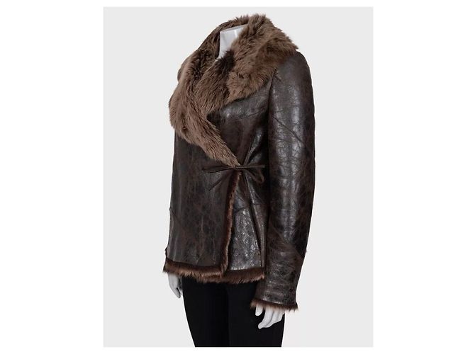 Cappotto in shearling marrone Max Mara - S usato - vista 2