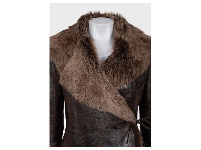 Cappotto in shearling marrone Max Mara - S usato - vista 4