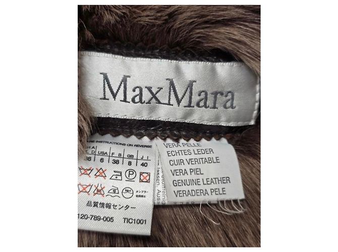 Cappotto in shearling marrone Max Mara - S usato - vista 5