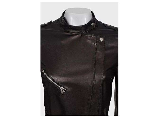 Gucci Gürteljacket aus schwarzem Leder - IT 40 / S gebraucht - Ansicht 4