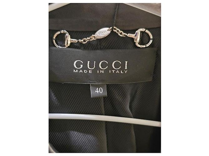 Gucci Gürteljacket aus schwarzem Leder - IT 40 / S gebraucht - Ansicht 7