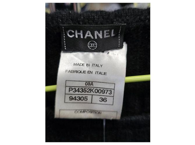 Timeless Chanel schwarzes Kleid mit Gürtel aus 100% Cashmere - FR 36 / S gebraucht - Ansicht 5
