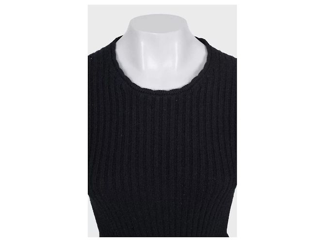 Timeless Chanel schwarzes Kleid mit Gürtel aus 100% Cashmere - FR 36 / S gebraucht - Ansicht 6