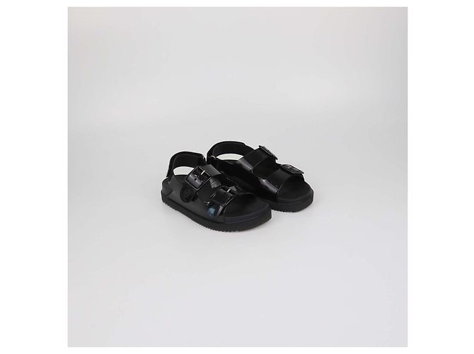 Sandali bassi Gucci in gomma nera Double G Nero - vista 2