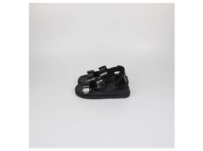 Sandali bassi Gucci in gomma nera Double G Nero - vista 4