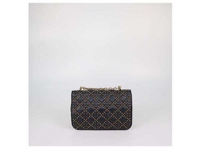 Bolsa de aba DiorAddict média em couro acolchoado com tachas pretas Christian Dior Preto - vista 3