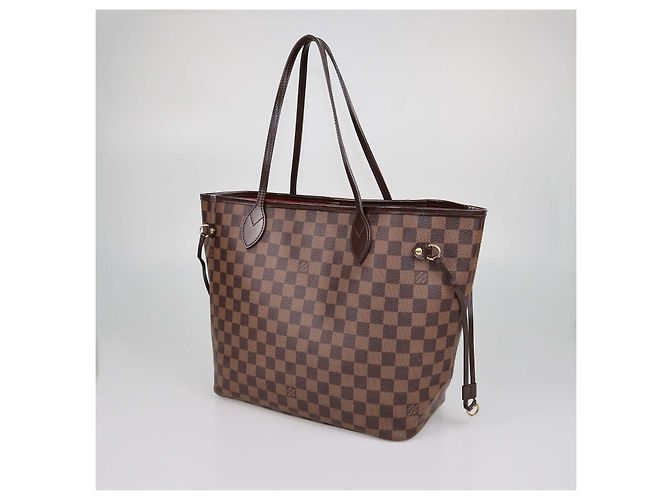 Borsa Louis Vuitton Damier Ebene Canvas Neverfull MM Marrone - vista 2