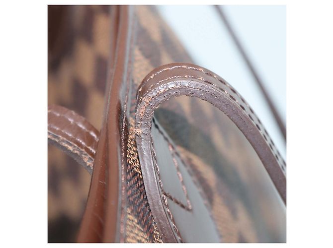 Borsa Louis Vuitton Damier Ebene Canvas Neverfull MM Marrone - vista 5