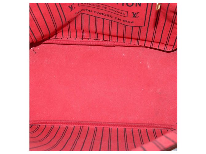 Borsa Louis Vuitton Damier Ebene Canvas Neverfull MM Marrone - vista 7