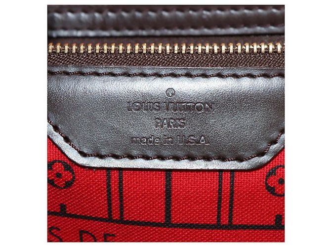 Borsa Louis Vuitton Neverfull GM in canvas Damier Ebene Marrone - vista 6