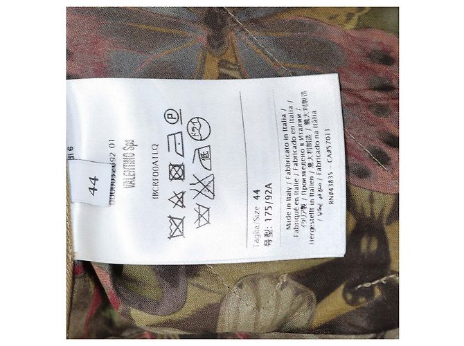 Pantalones Cortos Mini de Algodón Caqui con Bordado de Mariposa Valentino Verde - vista 6