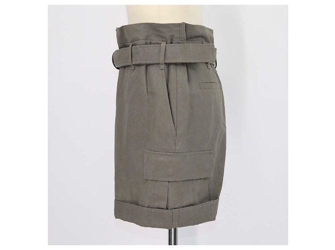 Bermudas Cargo con Cinturón de Mezcla de Algodón Gris Brunello Cucinelli - vista 2