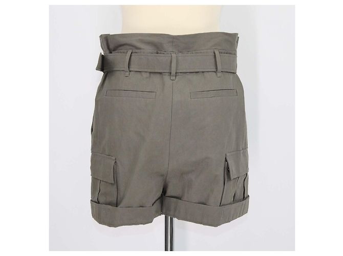 Bermudas Cargo con Cinturón de Mezcla de Algodón Gris Brunello Cucinelli - vista 3