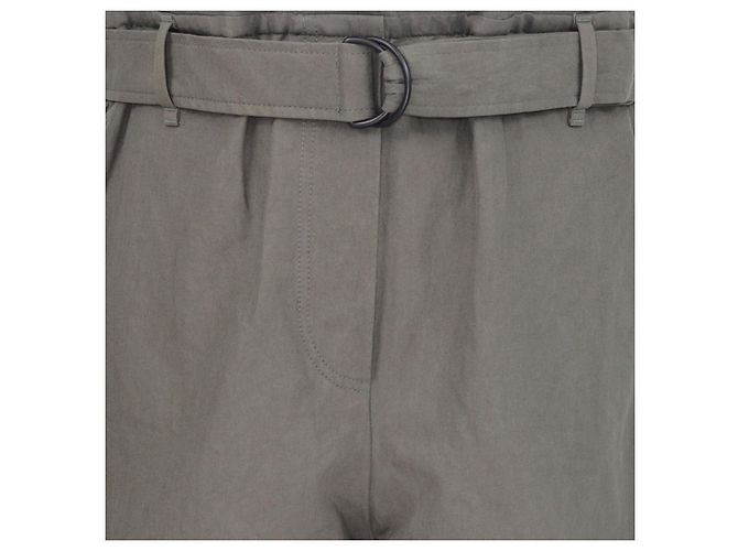 Bermudas Cargo con Cinturón de Mezcla de Algodón Gris Brunello Cucinelli - vista 4