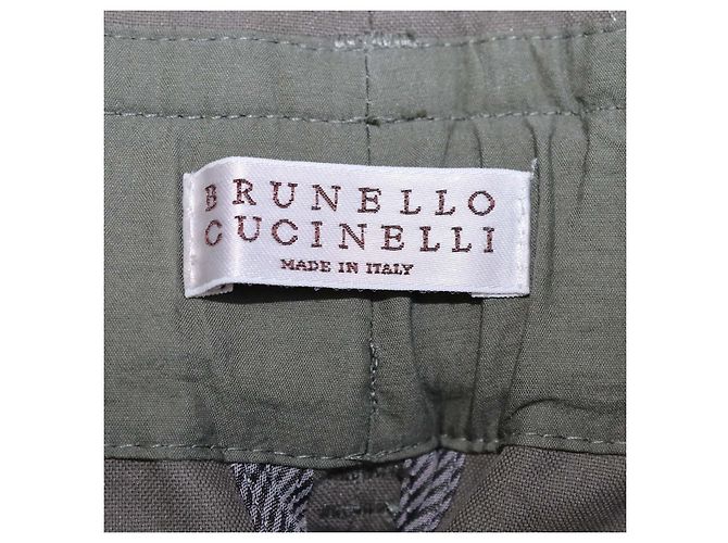 Bermudas Cargo con Cinturón de Mezcla de Algodón Gris Brunello Cucinelli - vista 5